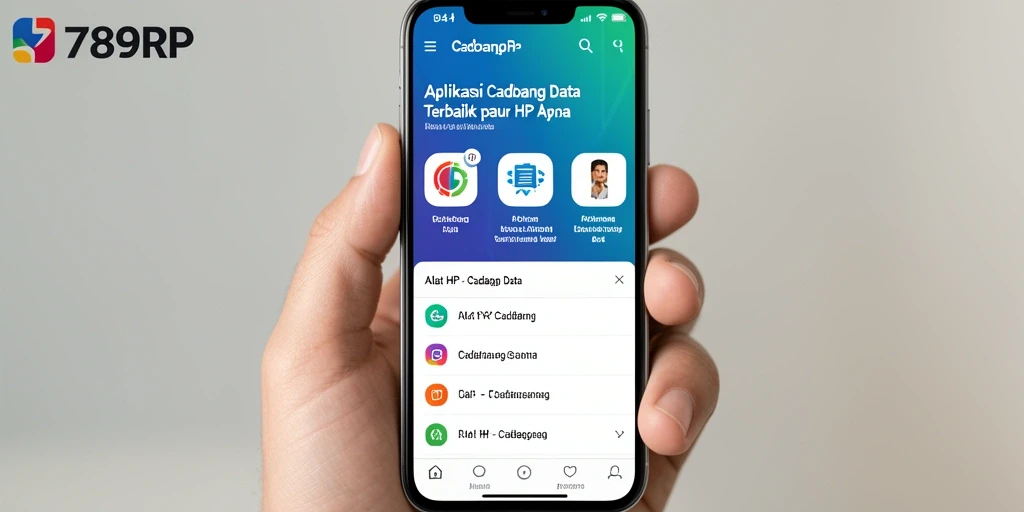 Tampilan antarmuka aplikasi 789RP yang mudah digunakan untuk cadangan data.
