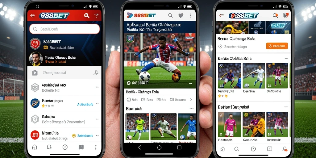 Tampilan utama aplikasi 988BET dengan antarmuka Olahraga Bola yang menarik.