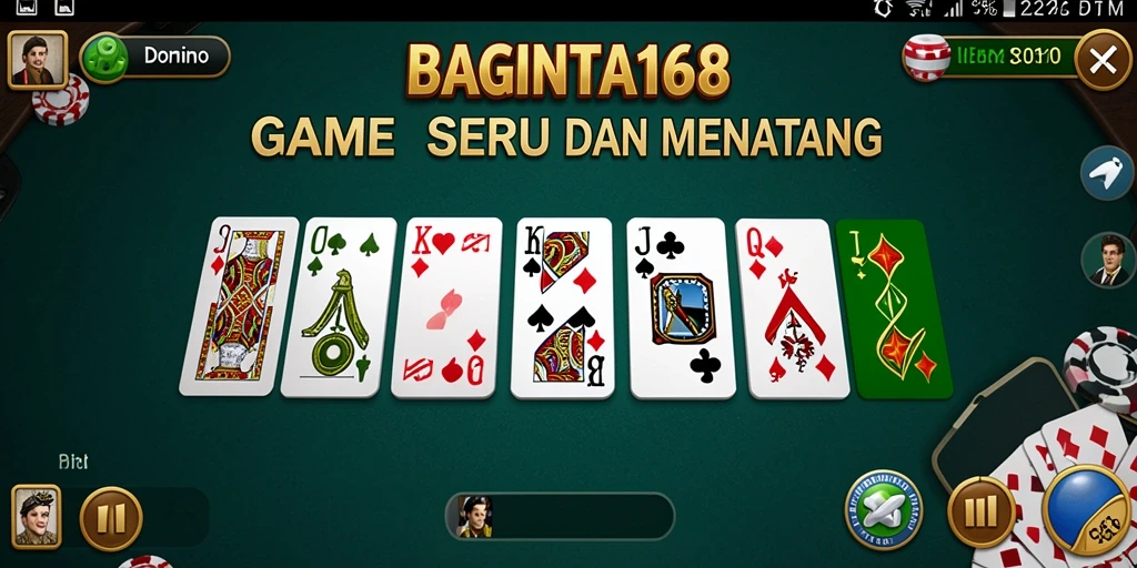 Antarmuka permainan domino yang menawan dalam BAGINTA168.