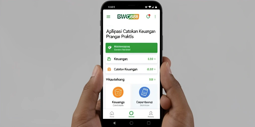 Antarmuka BWO888 yang sederhana dan informatif untuk Catatan Keuangan.