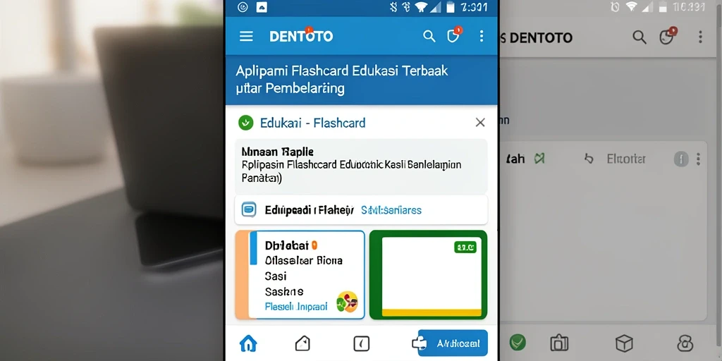 Antarmuka DENTOTO yang menarik dan fungsional untuk belajar Flashcard.