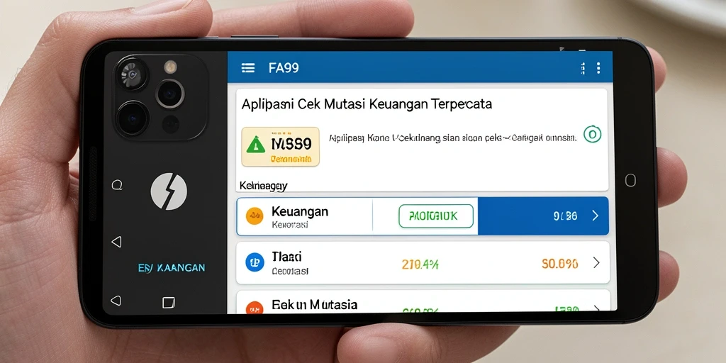 Tampilan antarmuka aplikasi FA99 dengan fitur Cek Mutasi.
