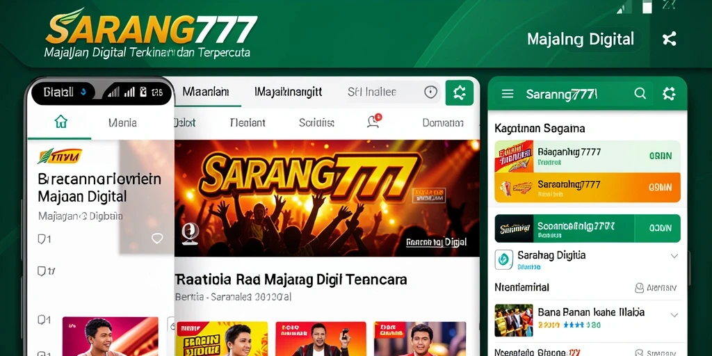 Tampilan antarmuka aplikasi SARANG777 yang menarik dan mudah digunakan.