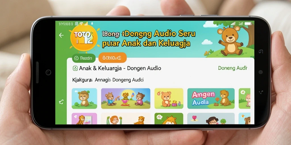 Antarmuka TOTO12 yang ramah anak dengan pilihan cerita menarik.