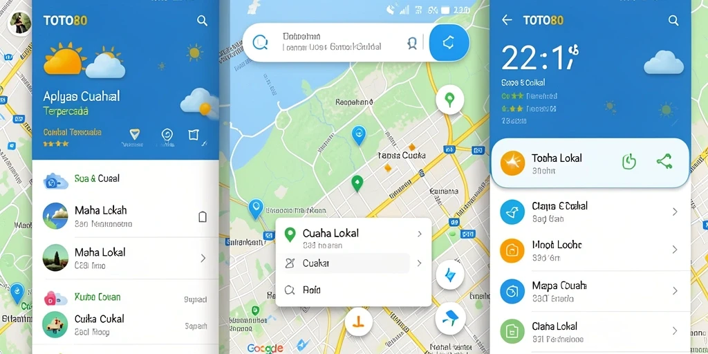 Antarmuka TOTO80 menampilkan informasi cuaca lokal dengan jelas.