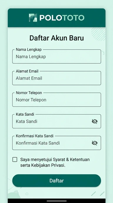 Daftar Akun Baru di Polototo untuk Pengguna Android